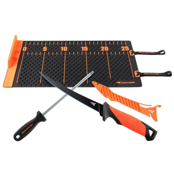 [Back to School]KastKing EZ Fillet Fish Fillet Mat, Anti-slip Texture With 25" Integrated Ruler, Extended Dimensions, Easy to Clean Material, Portable Storage, Fish Cutting Board Chopping Block Ceramic Knives Steel SummerVibes