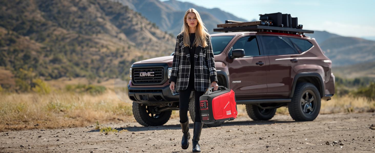 PowerSmart 2500-Watt Gas Powered Portable Inverter Generator, Super Quiet for Camping, Tailgating, Home Emergency Use, Ultra Lightweight, EPA Compliant, HB5020 HB5020C