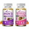 2 bottles of men's and women's multivitamin supplements, support heart and overall health.