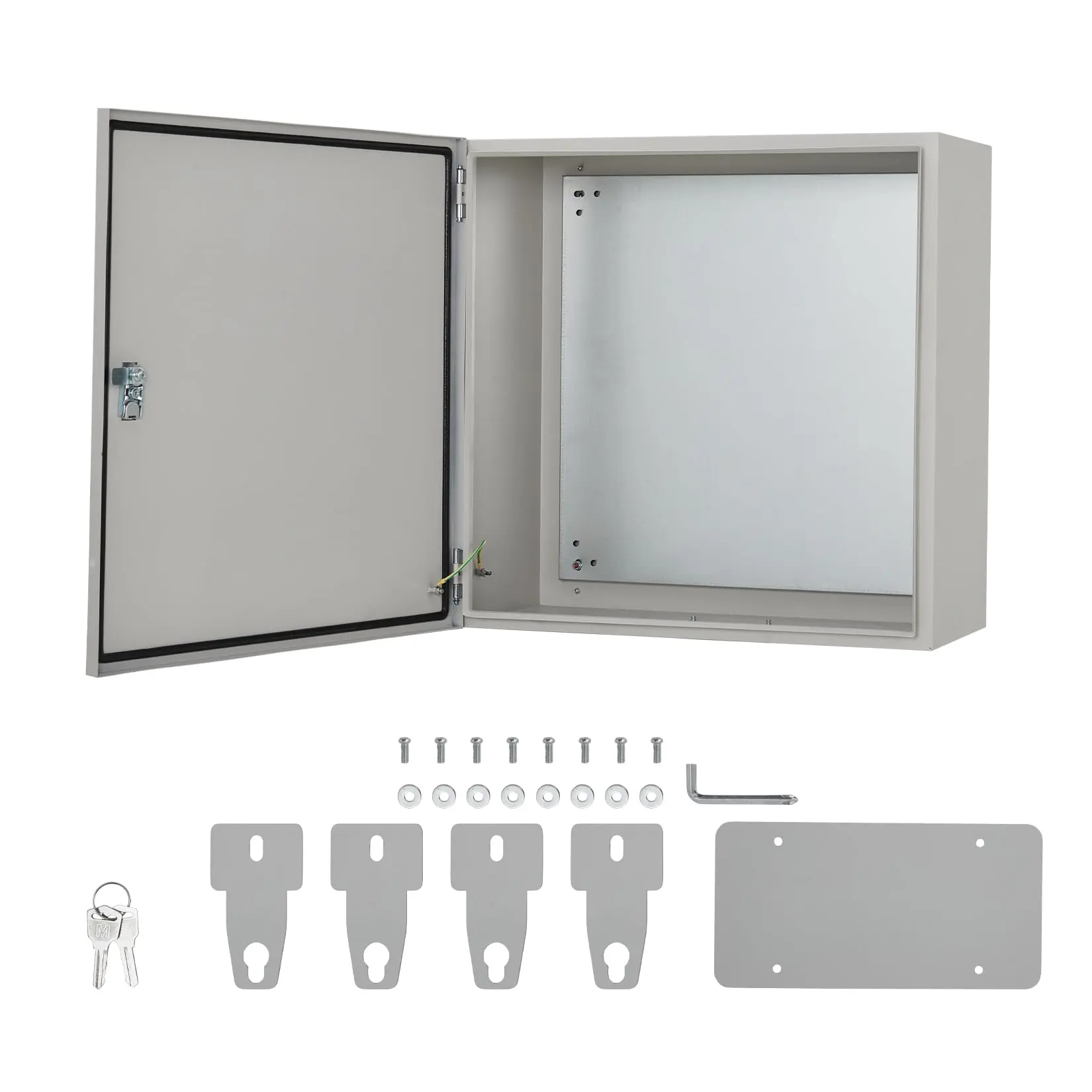 Garvee Commercial Electric Meter Box - NEMA 4x Enclosure, IP66 Waterproof, Dustproof, Lockable, Anti-Corrosion, Easy Installation, Mounting Plate for Industrial Parks, Courtyards