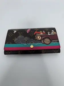 Pre-owned Louis Vuitton Monogram Coated Canvas Flap Wallet / Long Wallet Monogram Canvas Illustrated Flap Wallet YMLV87