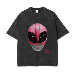 Pink Pterodactyl Warrior Helmet Vintage Washed Shirt - 90s Flying Heroine Graphic Hoodie - 230G Heavyweight Streetwear