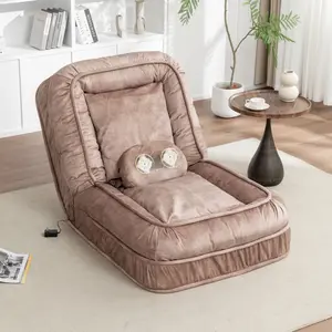 Upholstered Human Bed ,with 5 Adjustable Position &Massage Pillow, Bean Bag floor sofa with 2 Soft Pillows