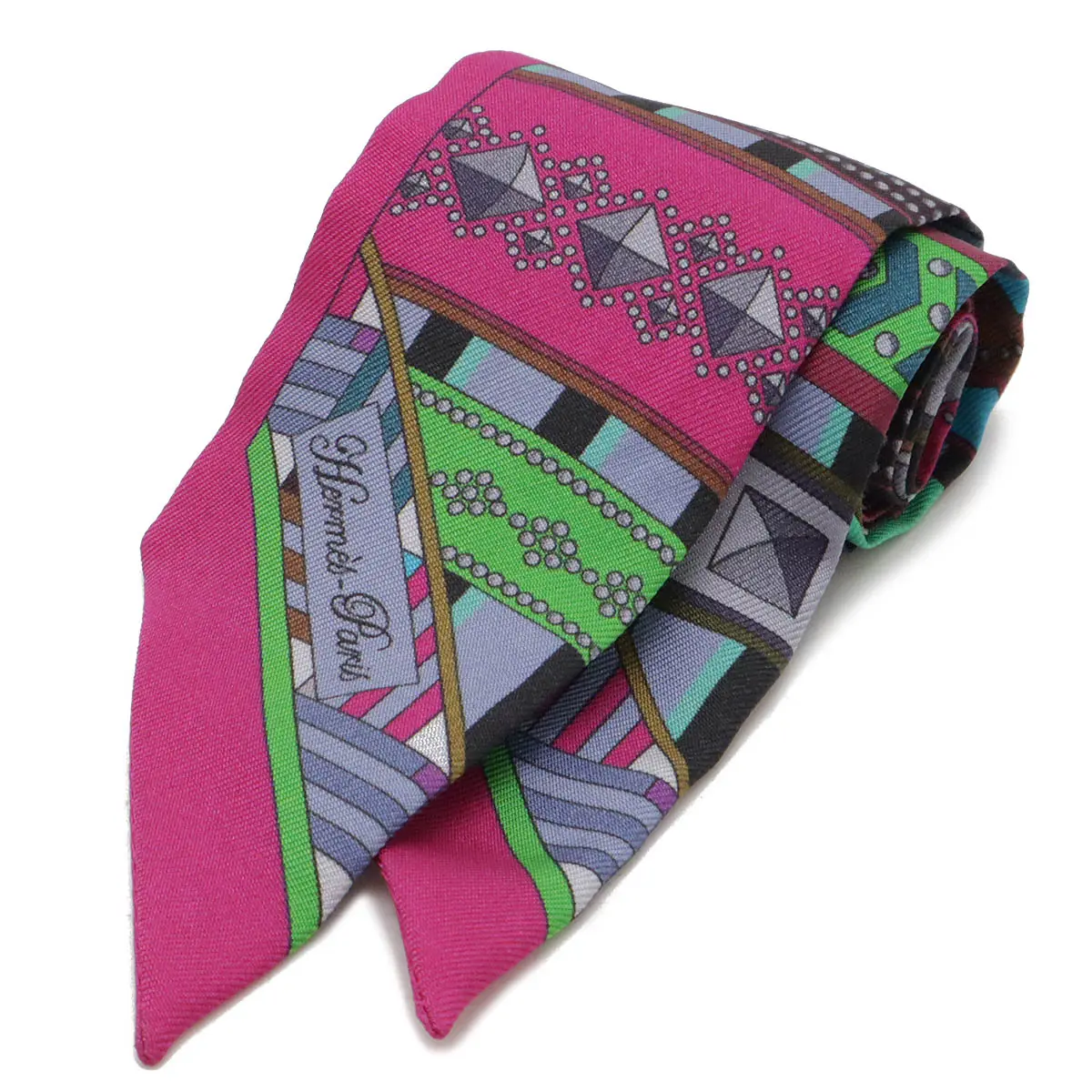 Pre-owned HERMÈS Silk Small Leather Goods Hermes Twilly Scarf