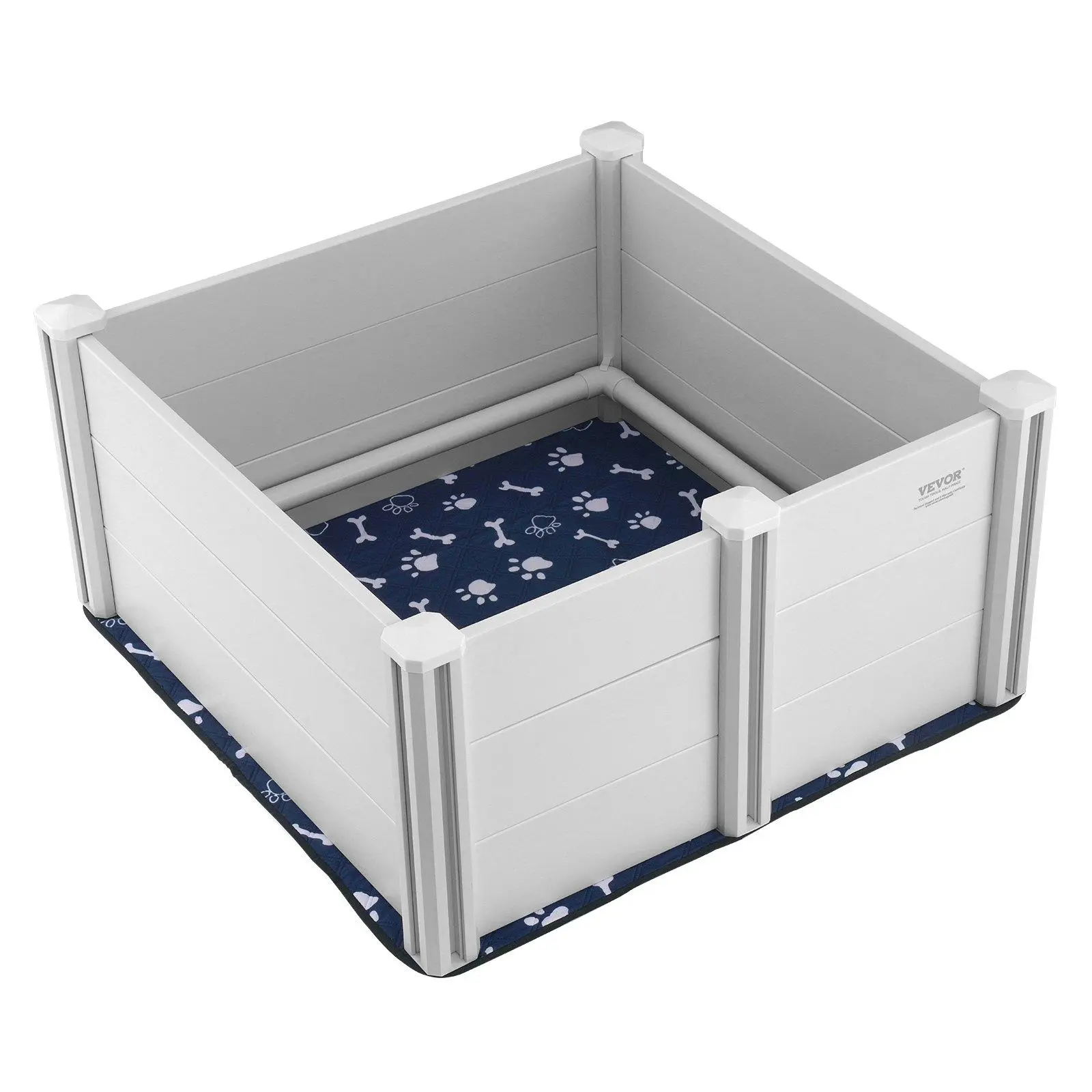 Spring new arrivals Dog Whelping Box 38.6x38.6x18.1in PVC with Rails Pee Pad for Dogs Puppies