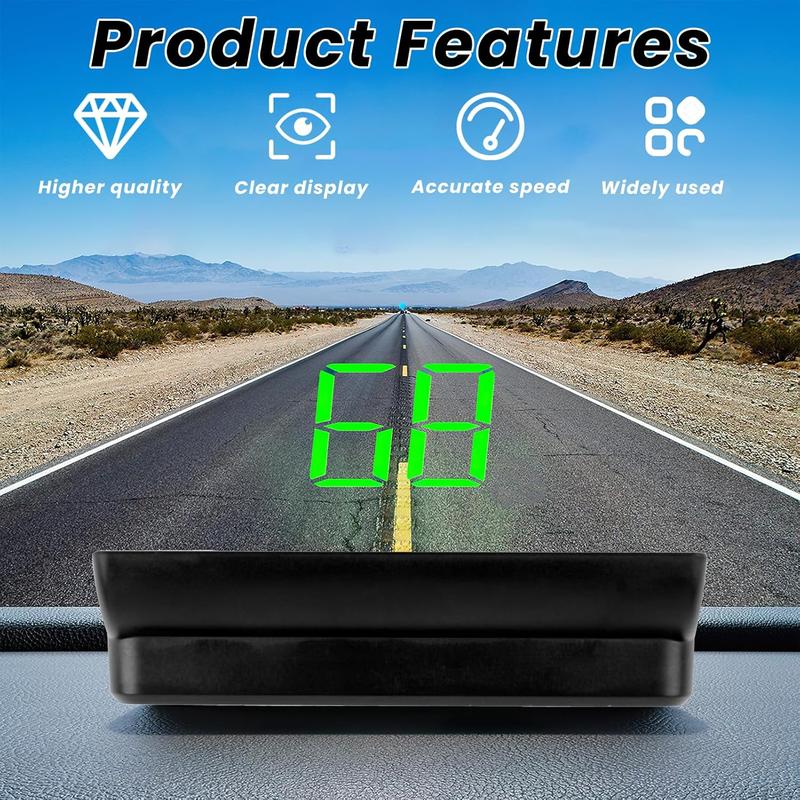 GPS Digital Speedometer Speed Display for Car MPH Windshield Projector, Universal HUD Speedometer Speed Meter LED Large Font, Plug Play Tachometer on Wind Glass for SUV Auto Vehicle Motorcycle Glof Cart Truck Motorhome All Vehicles