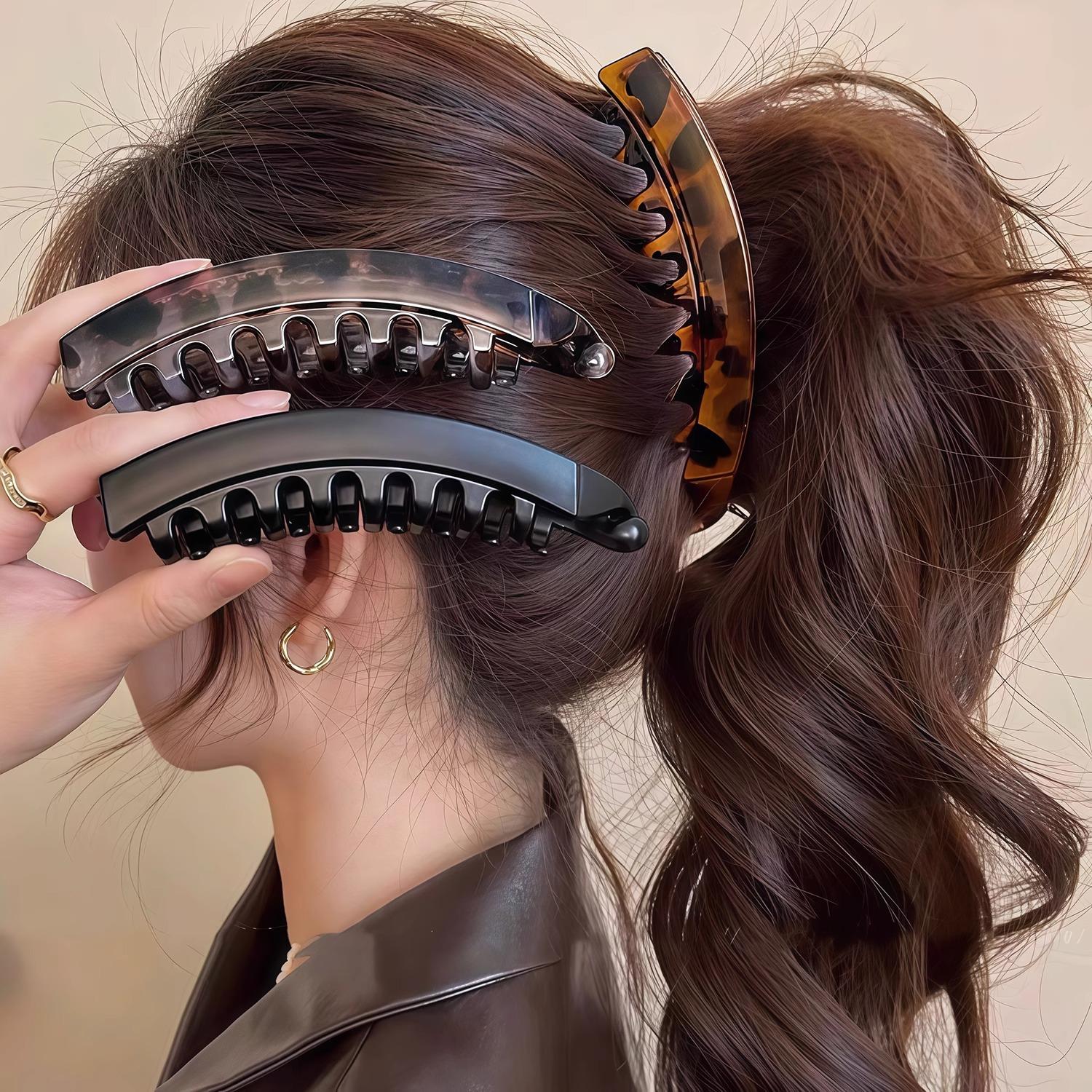 5 PCS High Ponytail Banana Clip, Toothed Anti-Slip Vertical Clip, Natural Fluffy Volume Enhancement Curly Wavy Claw Curly Wavy Claw