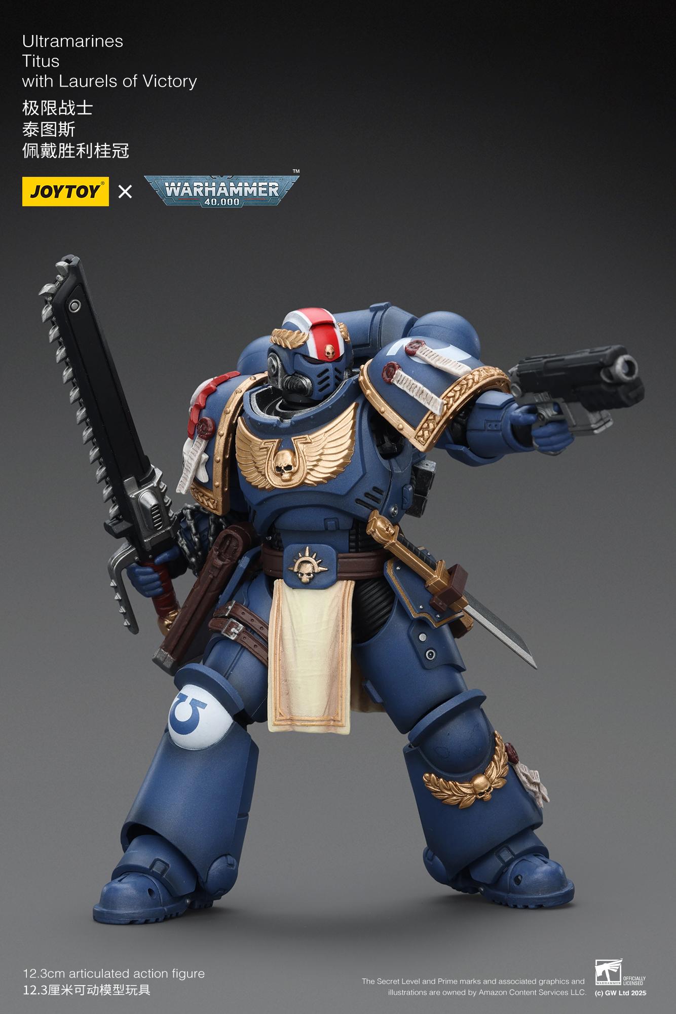JOYTOY 1/18 Ultramarines Titus with Laurels of Victory Detailed Collectible Action Figure, JT02779, Collectible Figure,summervibes