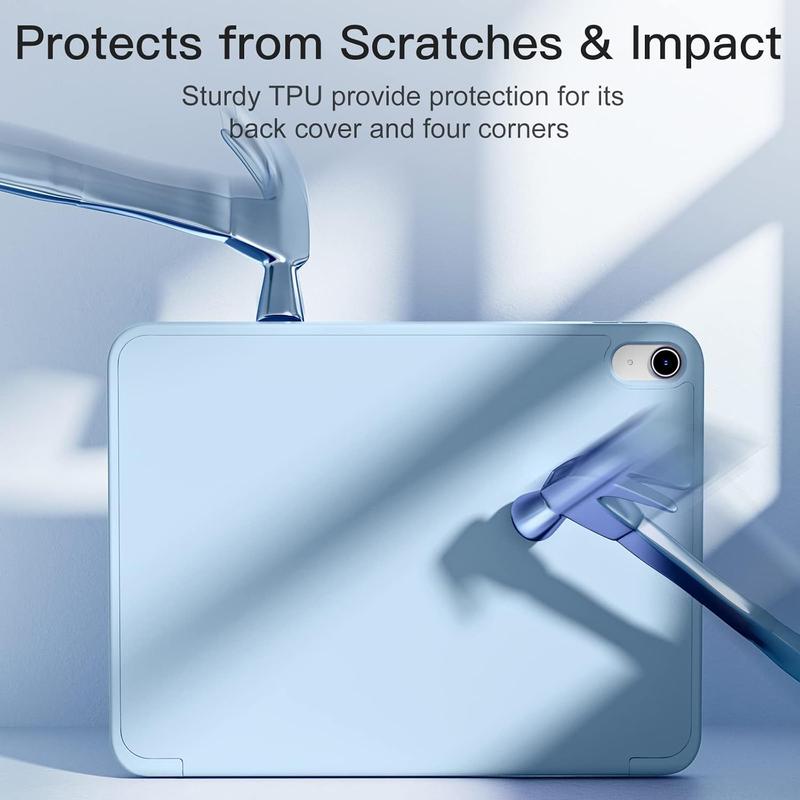 Case for iPad (A16) 11th Generation 11 Inch 2025/ iPad 10th Generation 10.9 Inch 2022 Case with Pencil Holder, Hybrid Cover with Soft TPU Back, Supports Touch ID, Auto Wake/Sleep -Black