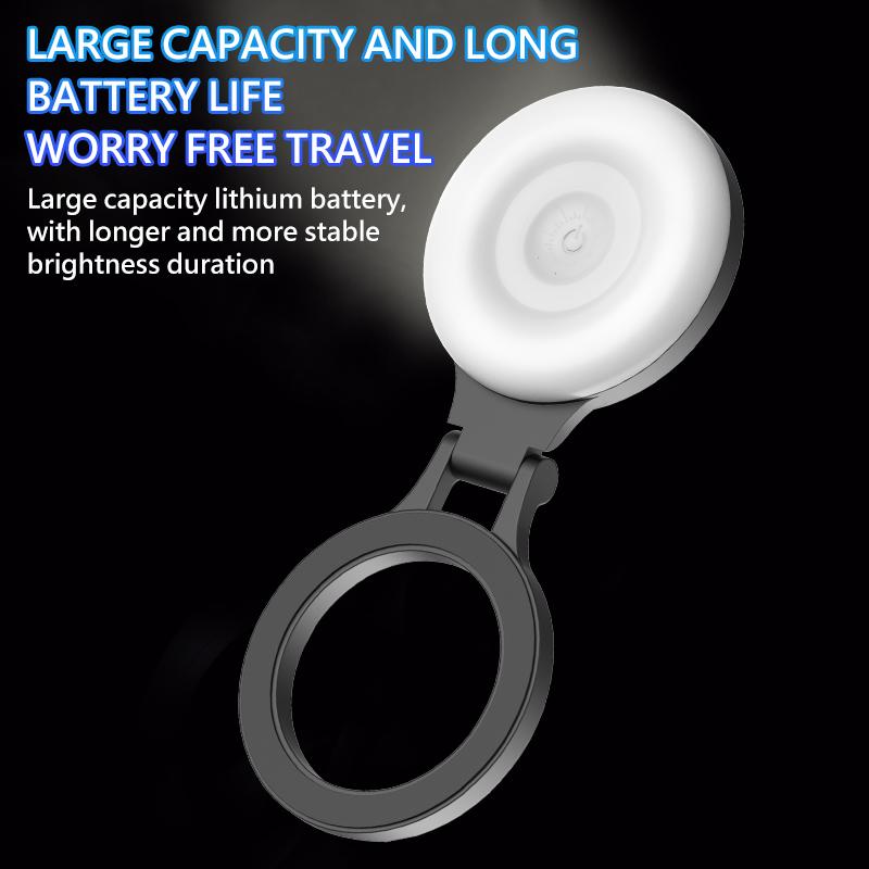 Portable Magnetic Phone Ring Light, 180° Flip Rechargeable LED Selfie Light for Live Streaming, Video Calls, Makeup, YouTube & TikTok