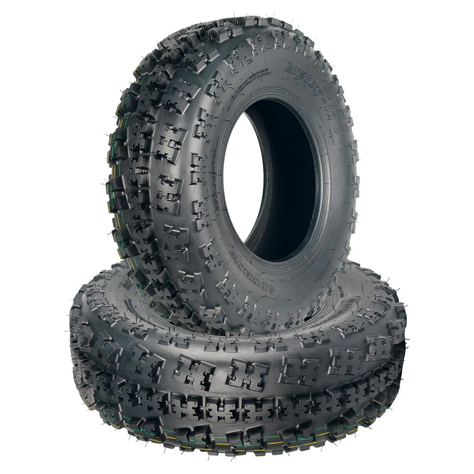 GAOMON Front Pair 2-Pack Premium Rubber ATV 4 Wheeler Tires - 21x7-10 6 PR Tubeless, 13 mm Deep Tread Heavy-Duty, 235 lb Load Capacity for UTV Side-By-Side Mud/Sand Off-Roading, Fits 10 In Rims, 6-Ply Rating, All-Terrain