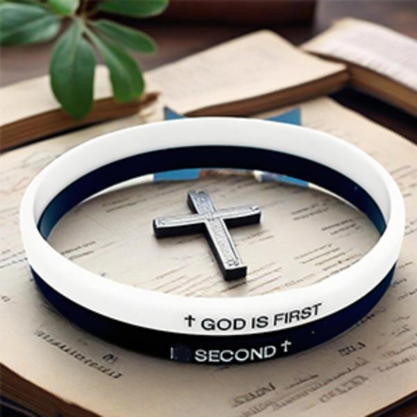 God Is First IM SECOND Christian Bracelet! Engraved Bible Verses, Cross Silicone Rubber, Faith-Based Gift for Women Men, Religious Easter Gifts