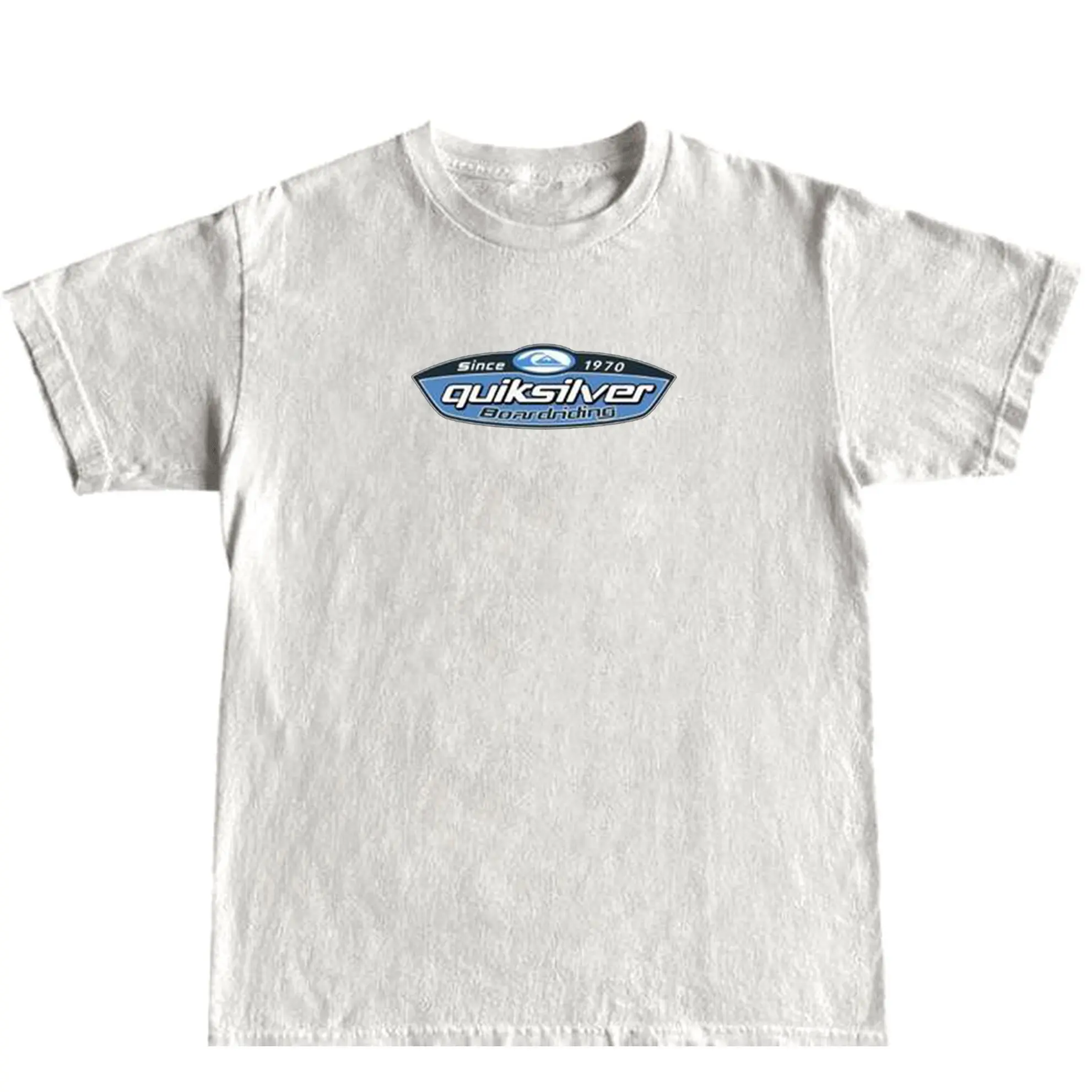 Vintage 90s Quiksilver Unisex Round Neck Soft Graphic T-Shirt, Street Style Short-Sleeve Crew Neck Top for Skateboarding & Surfing Sports Casual Wear, Menswear, Aesthetics