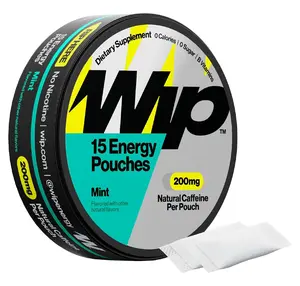 Wip Energy Pouches | 200mg Natural Caffeine | Vitamins and Minerals | Mint | 15 Pouches Per Can | 1 Can