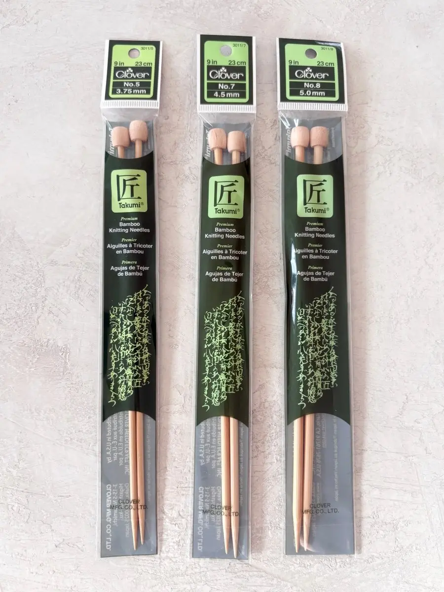 Clover Takumi | Bamboo Knitting Needles (Multiple Sizes)
