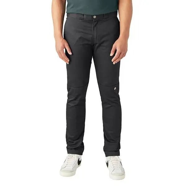 Dickies Men's Skinny Straight Double-Knee Work Pants, Plain Design with Performance Stretch Fabric, Mens Clothing