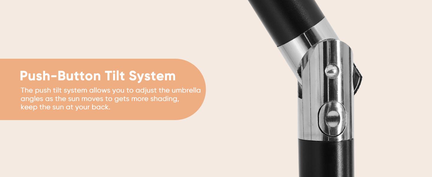 3-Tier Patio Outdoor Umbrella Solar 32 LED Lighted Table Market Umbrella with Tilt Adjustment Easy Crank for Garden Deck Backyard Pool and Beach