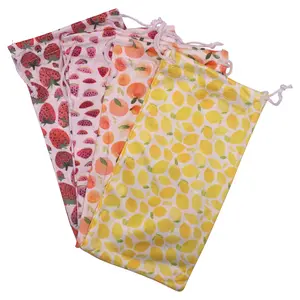 TUTTI FRUTTI Soft Reusable Sunglasses Pouch with Drawstring