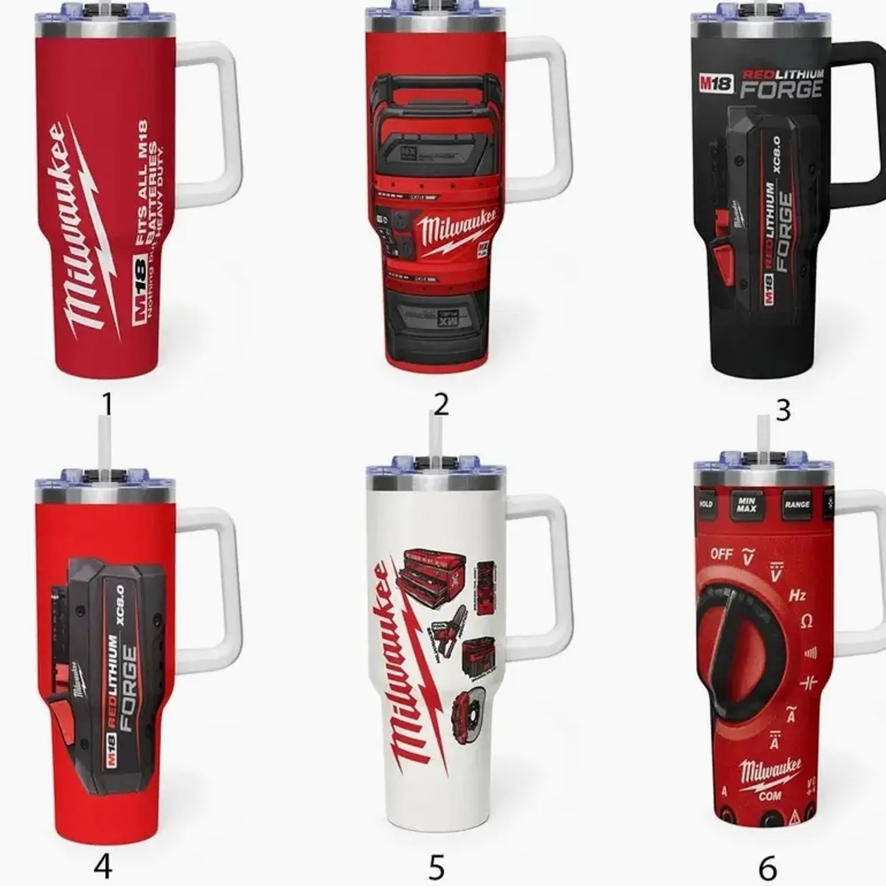 Milwaukee M18 Aesthetic Pattern 40oz Tumbler with Handle – Insulated Travel Mug Tool Lover Gift
