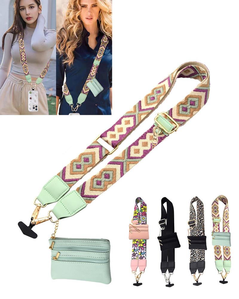 Clip and Go Strap for Phone With Wallet Crossbody,Phone Lanyard crossbody and Phone Strap crossbody, Phone strap With Wallet ,Phone Strap crossbody with zipper pouch wallet ,Adjustable Mobile Phone strap Gift for Valentine's Day