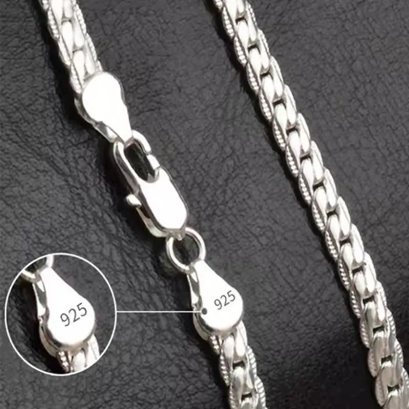 Unisex 5mm Silver-Plated Minimalist Link Chain Necklace - Trendy Jewelry, Men's Pendant-Free Rhinestone Cuban Link, Ideal for Wedding, Men's Jewelry, Silver-Toned Chain Necklaces, Mens Gifts