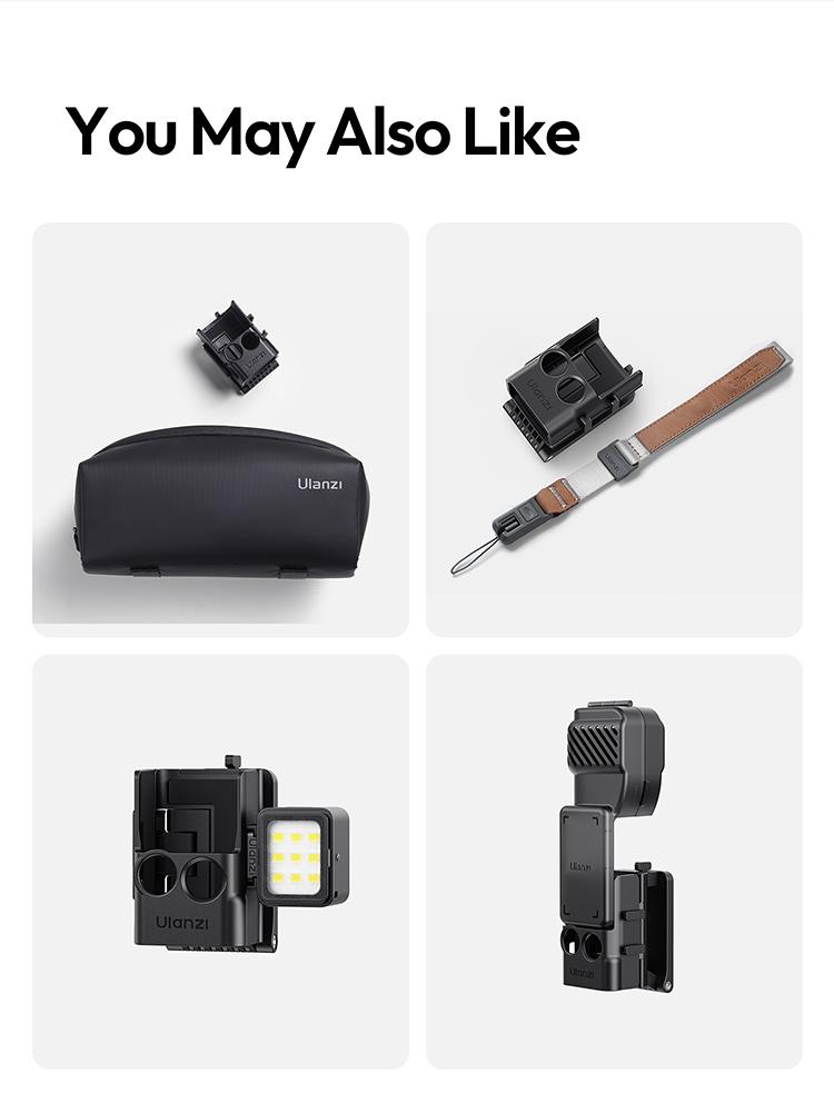 Ulanzi PK15 Pocket 3 Magnetic Mount Expansion Holder for DJI OSMO Pocket 3 Cold Shoe 180° Adjustable Video LED Light Mount Action Camera Accessories