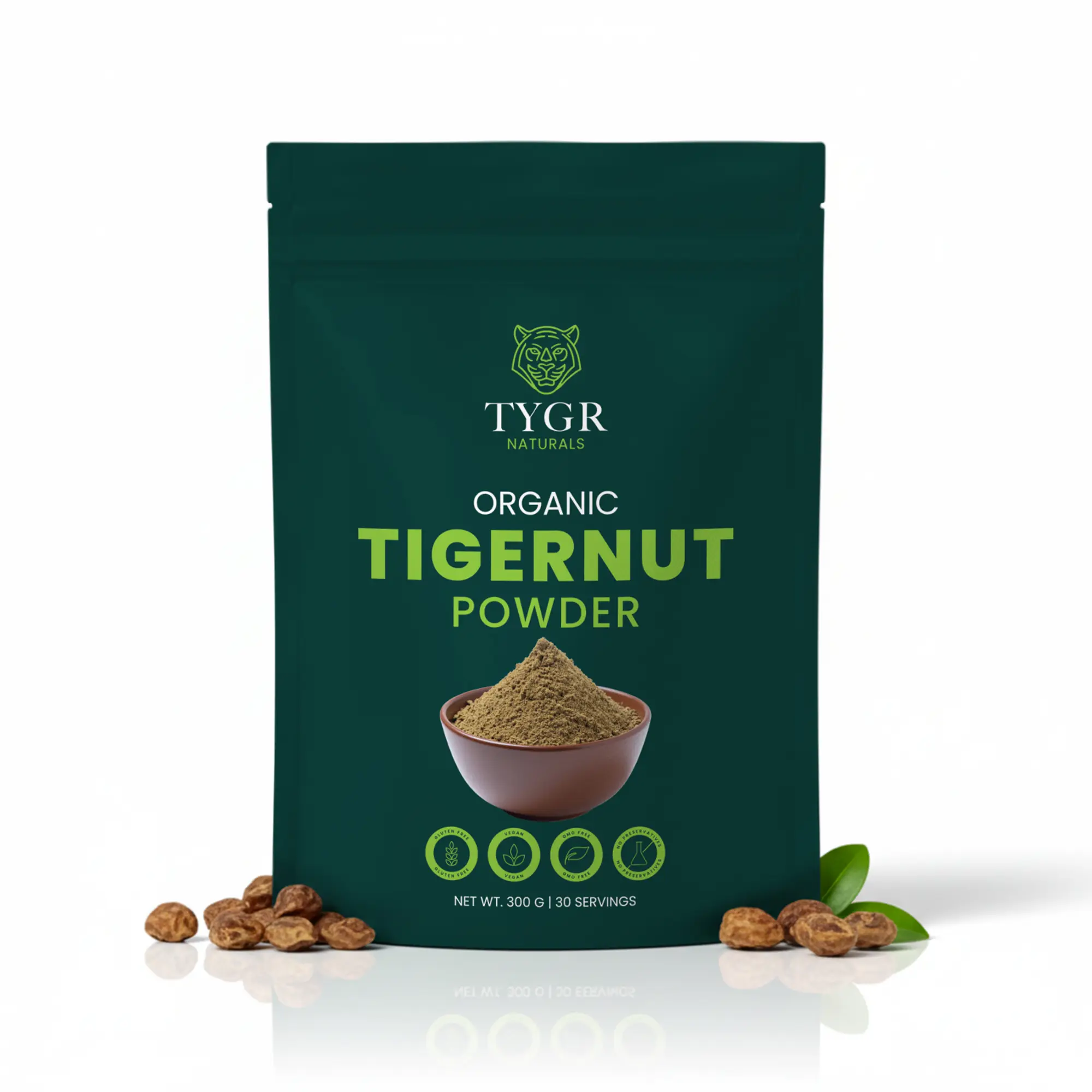 Tygr Naturals Organic Tigernut Powder 100% Whole Food Superfood for Digestion Support Clean Energy No Additives No Preservatives 300g - Healthcare