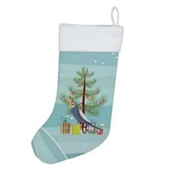 Unisex Cockatiel Festive Christmas Stocking, 18x13.5in, Home Party Decor Gift