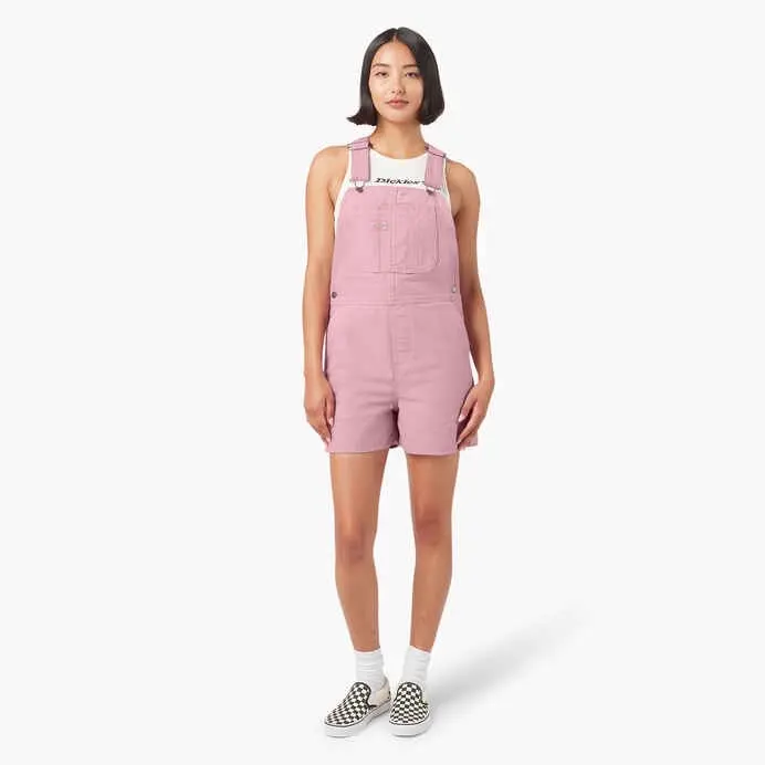Dickies Women's Basic Workwear Cotton Duck Canvas Shortalls with Adjustable Straps and a Bib Front Pocket, Fit, Casual, Plain, Overalls, Strappy, Regular Fit, Workwear Shorts, Warm Weather, Style, Clothes