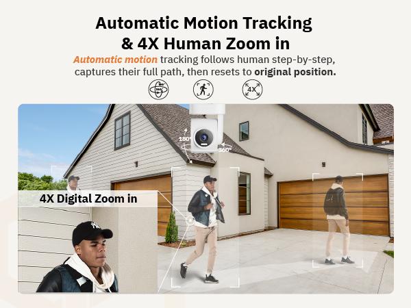 Girafit 3K 5MP Indoor/Outdoor Security Cameras for Home Security,360°Pan/Tilt/Zoom WiFi Smart Home Security Camera,AI Person/Pet/Vehicle Detection & Tracking,Starlight Color Night Vision,IP65 Waterproof,Works with Alexa