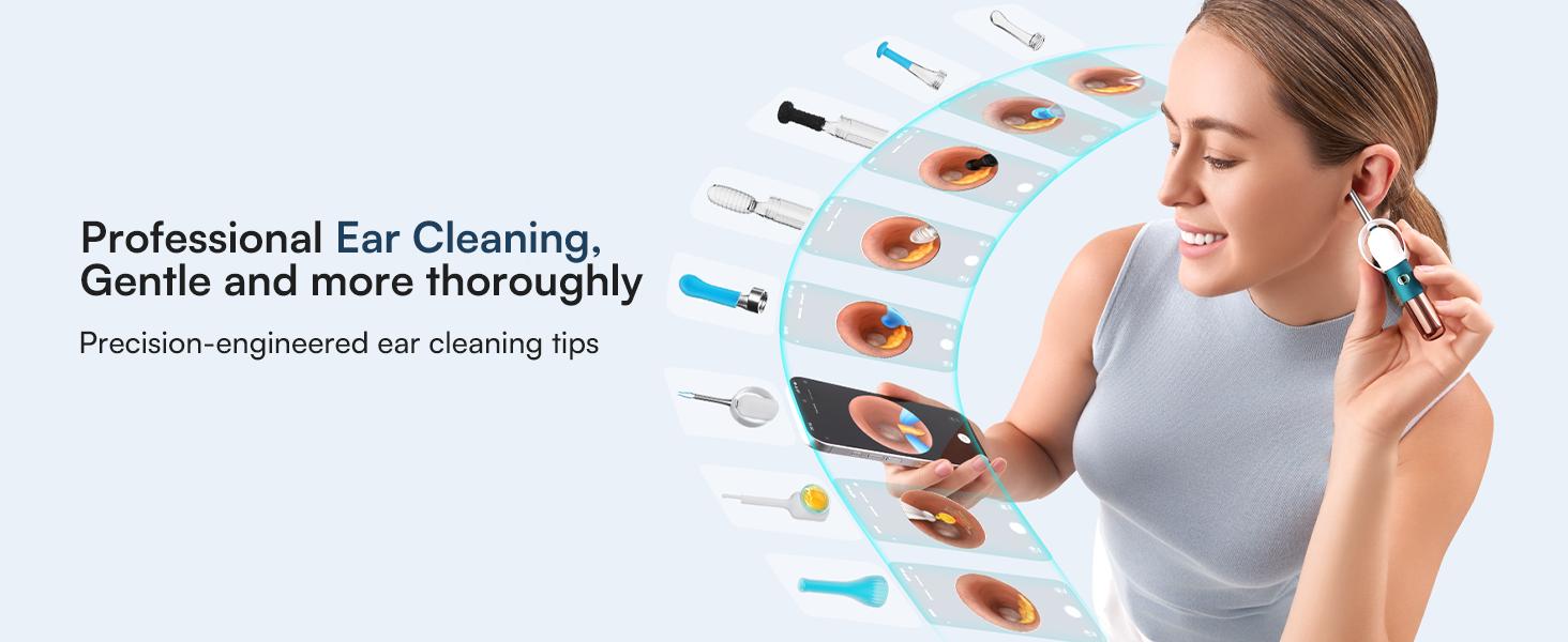 【Theatrical-Grade】Bebird Earsight Ultra Ear Wax Removal Tool , Ear Cleaner with Flexible Ear Camera Otoscope, Painless Visual Ear Pick Tweezers, Visual Scope Earwax Cleaning Dropper, Ear Cleaning Kit for Family