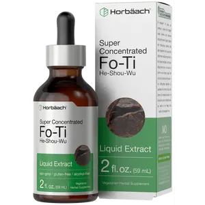 Horbäach FoTi Herb Liquid Root Extract | 2 fl oz | He Shou Wu | Super Concentrated | Vegetarian | Alcohol Free | Non-GMO, Gluten Free