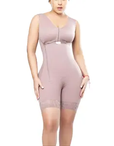 Mid-Thigh hourglass Girdle Post-Surgical stage 2  Built-In Bra and Side Closure 09375