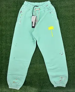 Palm Angels PXP Painted Sweatpants Seafoam Yellow Large Brand New