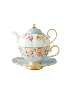 Azure Age 4-Piece Porcelain Tea Set 320ml Premium Ceramic Gift Set Exquisite Collectible Fine China with Luxurious Finish Ideal for Tea Ceremony Anniversary and Housewarming Gifts