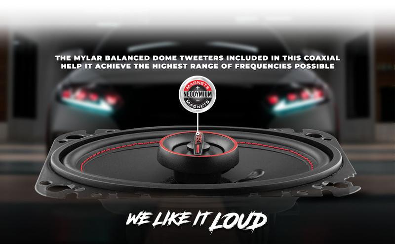 GEN-X 4x6 2-Way Coaxial Speakers 45 Watts Rms 4-Ohm (G4.6XI)