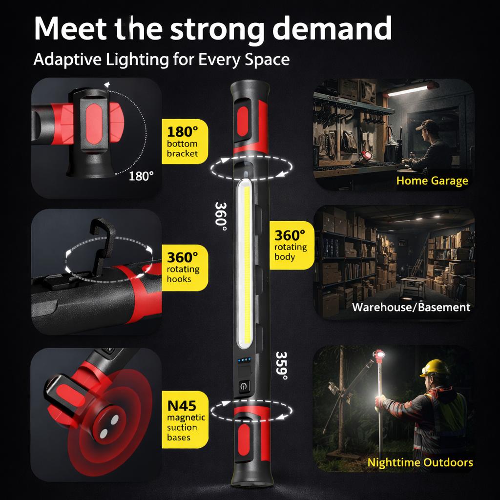 3000LM Magnetic Underhood Work Light, 5200mAh Detachable Battery, Rechargeable LED Bar with Dual Magnets & Hook, Waterproof Mechanic Light for Garage & Emergency 3000LM Magnetic Underhood Work Light, 5200mAh Detachable Battery, Rechargeable LED Bar with Dual Magnets & Hook, Waterproof Mechanic Light for Garage & Emergency