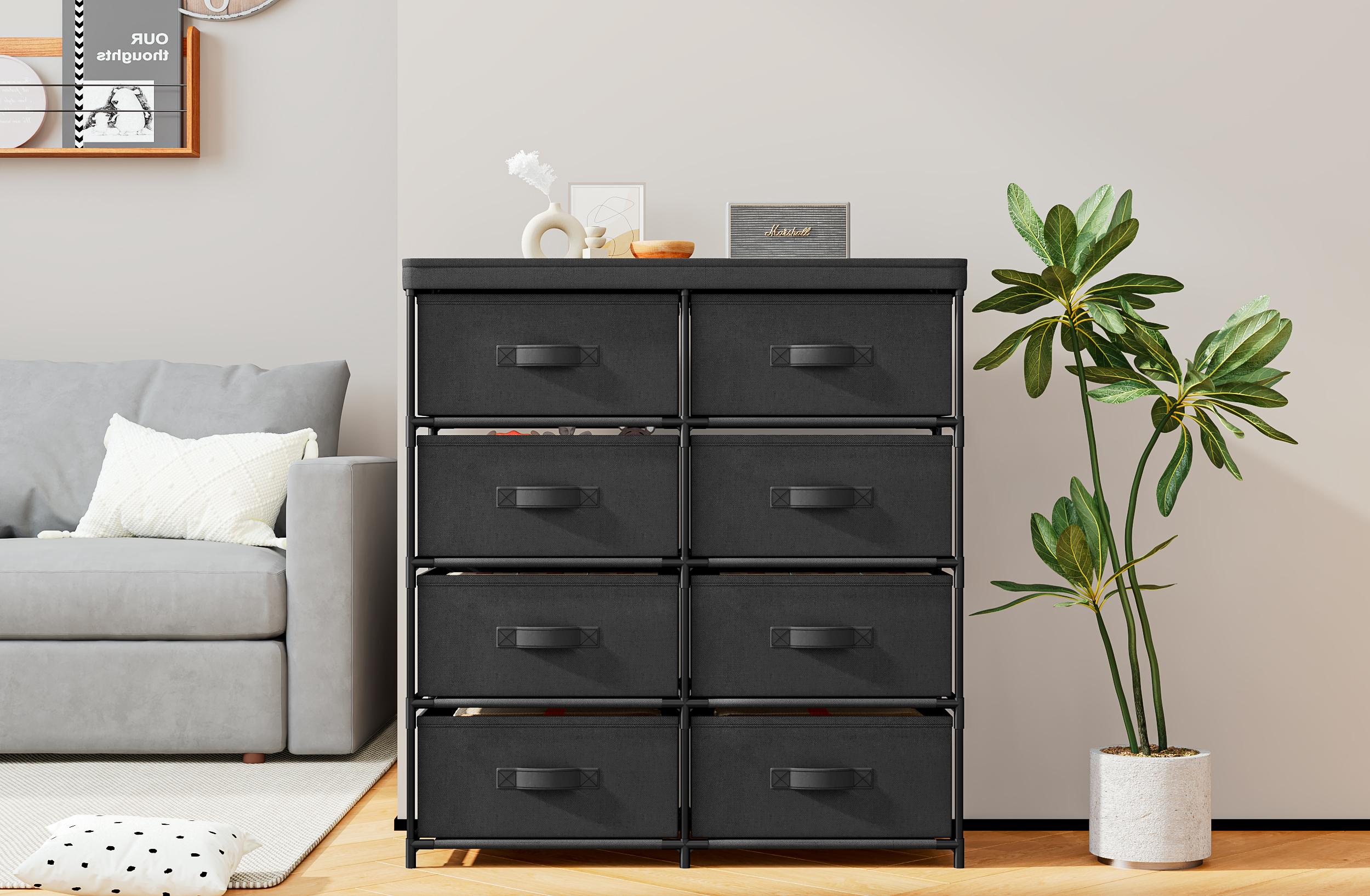 4/6/8 Drawer Fabric Dresser - Metal Frame Storage Tower for Bedroom, Living Room & Entryway, Space-Saving Closet Organizer