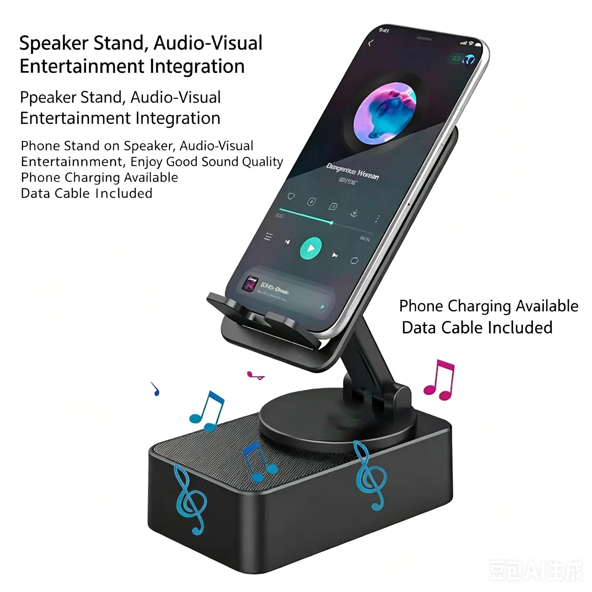Multifunctional Stand with Bluetooth Speaker, Stereo Sound, Built-in Power Bank, Universal for Phones & Tablets, Ideal for Live Streaming