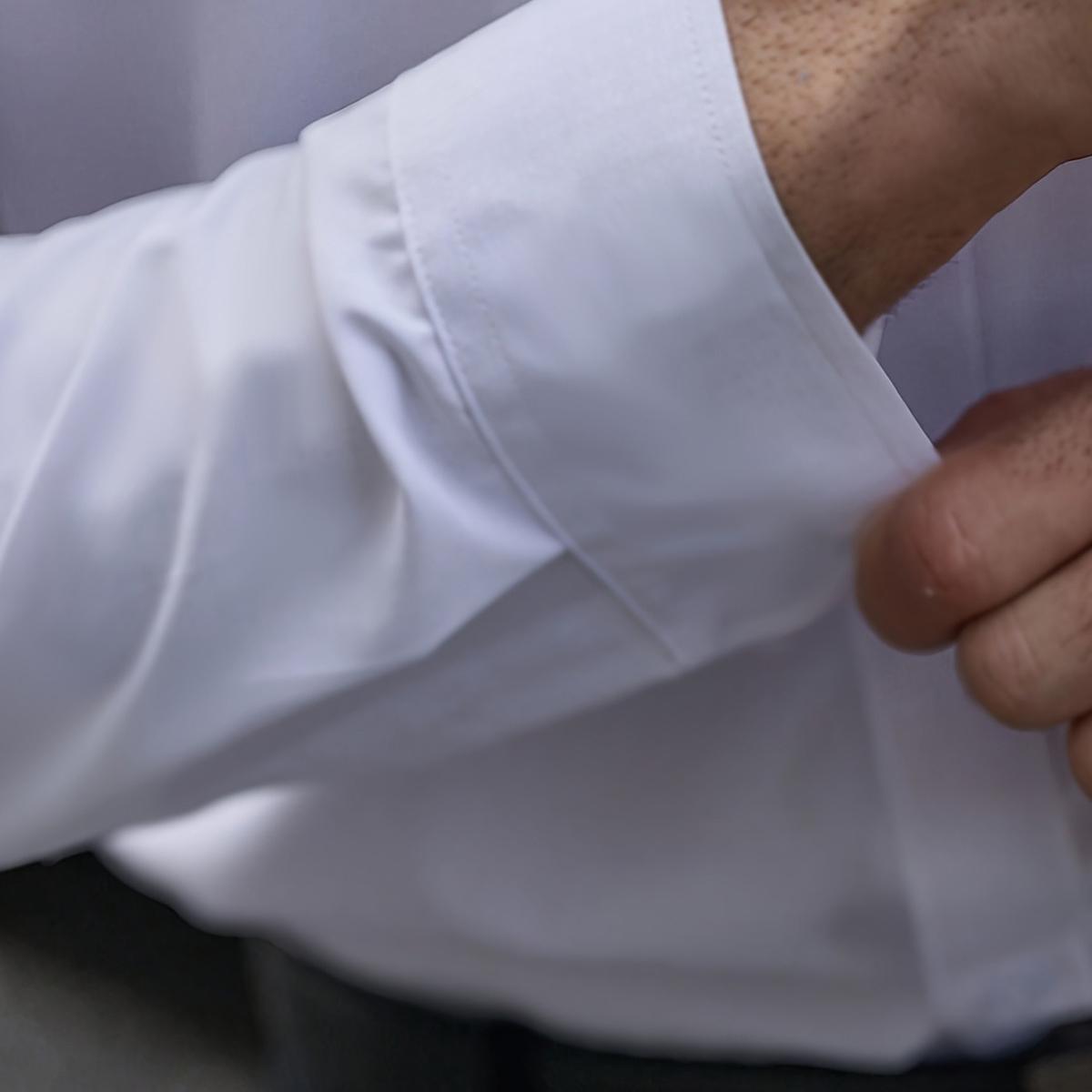 Men’s fashion long-sleeve shirt with a solid color pattern design — slim fit, lightweight fabric, suitable for casual or formal occasions; multifunctional top | elegant appearance | soft touch