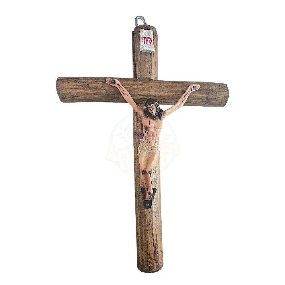 Wooden Cross Crucifix 12 Inches Long For Wall/Crucifijo De Madera De 12 Pulgadas De Largo