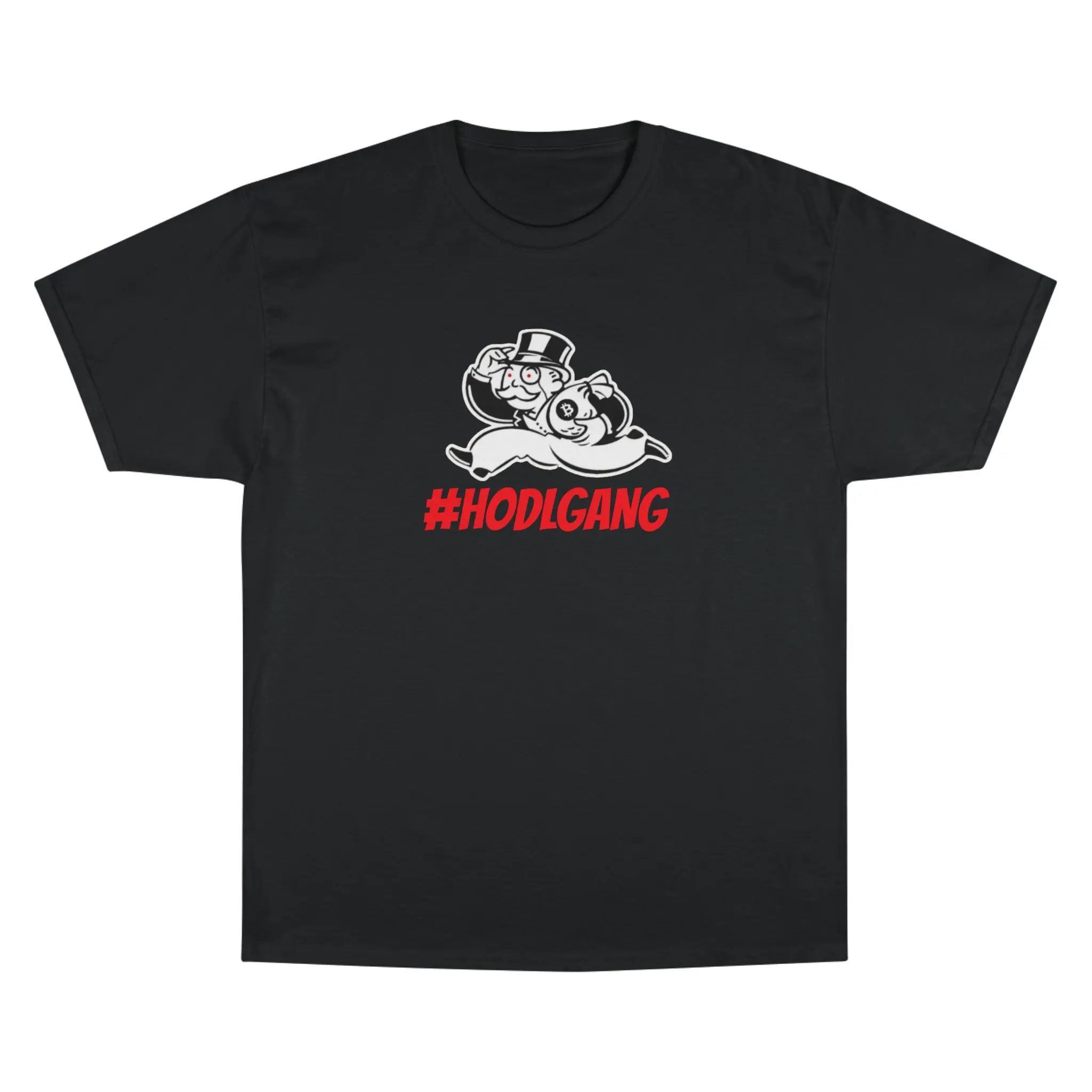 Men's Bitcoin Monopoly HODL Champion Menswear Short-Sleeve Cotton Knit Twill Fabric Casual Classic T-Shirt