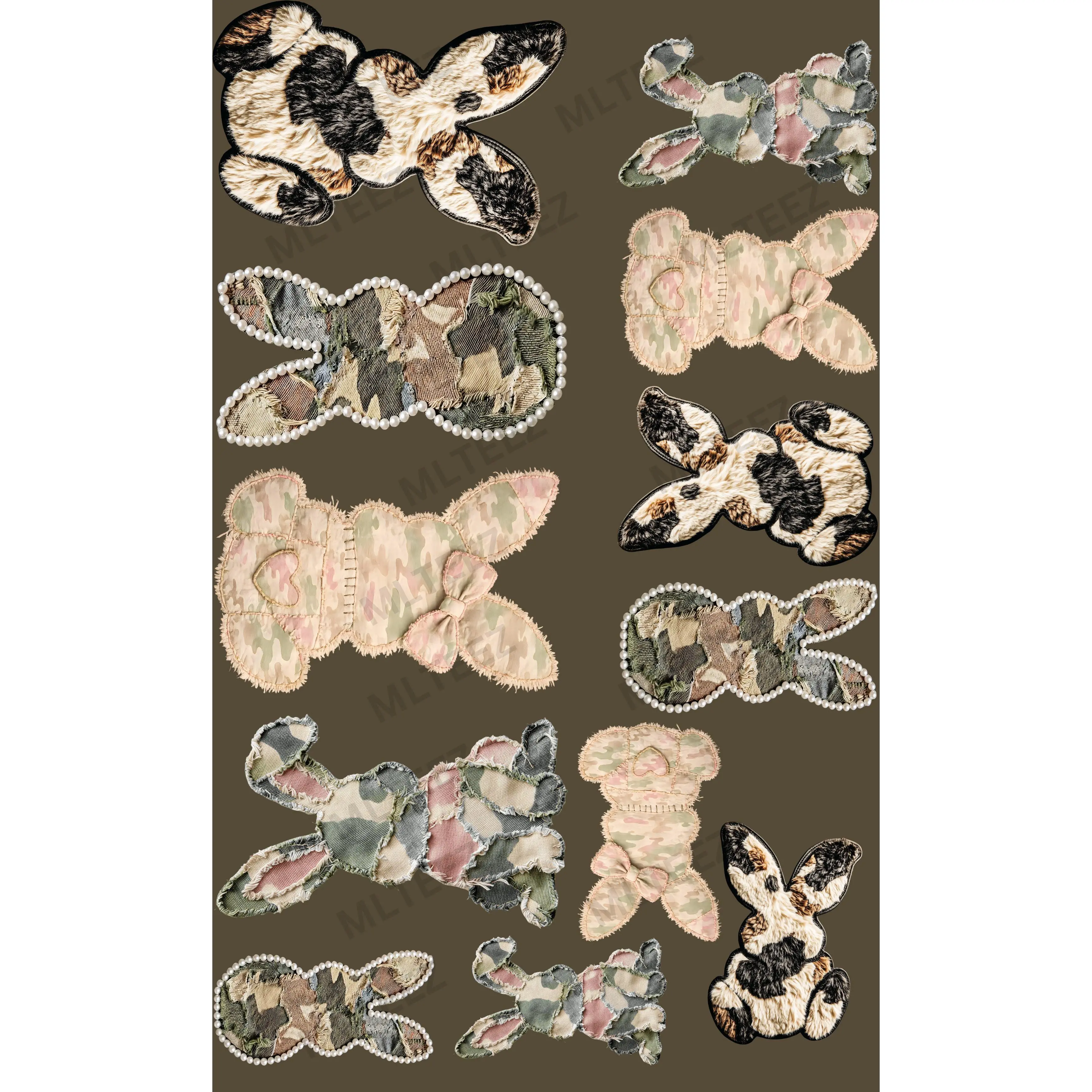 EASTER BUNNIES (3) (ADULT & YOUTH) PREMADE GANGSHEET - 22X36 DTF TRANSFERS - DIRECT TO FILM