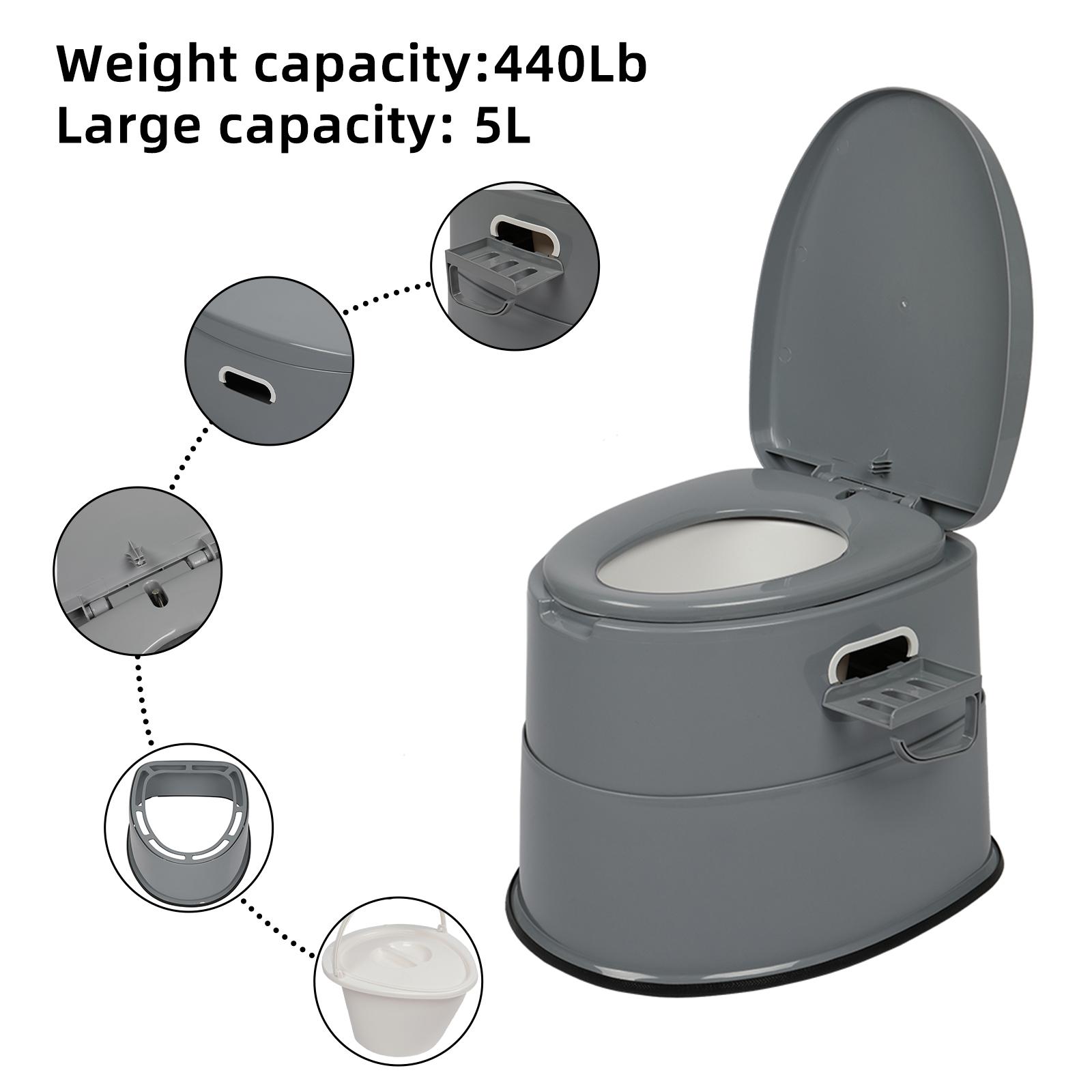 Outvita Portable Toilet, Outdoor Lightweight Porta Potty with Detachable Inner Bucket Removable Toilet Paper Holder for Camping Boat RV Hiking Living Room