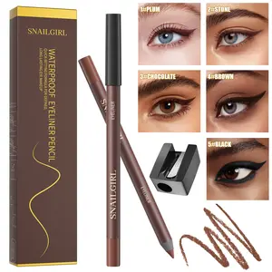 24-Hour Waterproof Gel Eyeliner with Sharpener, Smudge-Proof, Long-Lasting & Smooth, Silky Eye Makeup, Ideal for Daily & Special Occasions。