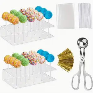 303pcs/ Set Cake Pop Kit Includes 1pc Cake Pop Mold, 2pcs Cake Pop Stand, 100pcs Cake Pop Bags, 100pcs Cake Pop Lollipop Sticks and 100pcs Metal Twist Ties tiktokshopspringglowup