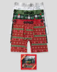 PSD Men's Xmas Modal Boxer Brief 3 Pack