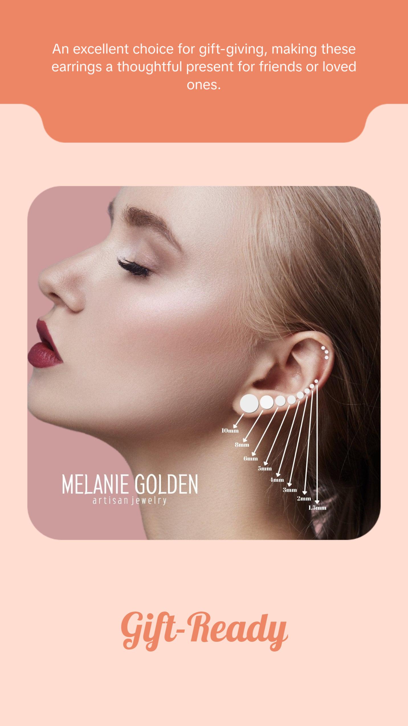 2mm Dot Disc Stud Earrings