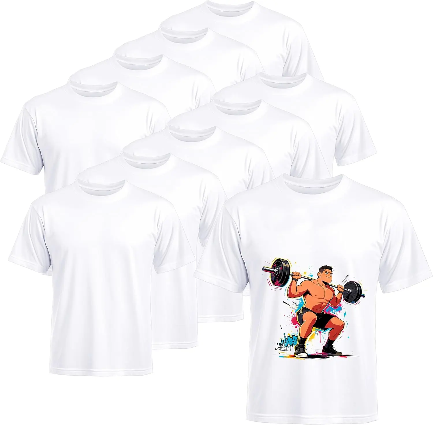 Joyclub 10 PCS Blank T-Shirts for Adults Unisex White Polyester Shirts Sublimation Crew Neck Short Sleeve Team Uniforms for  Fan Shirt DIY, Custom Soccer Team Tees & Class of 2026 Graduation Gifts, summerwins Mid Year Sale