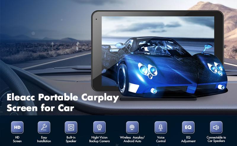 【Hieha】New Year Gift: 2026 Newest Portable Carplay Screen for Car, 7 Inch IPS Touchscreen Car Stereo Support Wireless Carplay & Android Auto, Mirror Link, GPS Navigation, Bluetooth 5.2, Backup Camera, AUX,FM Transmitter